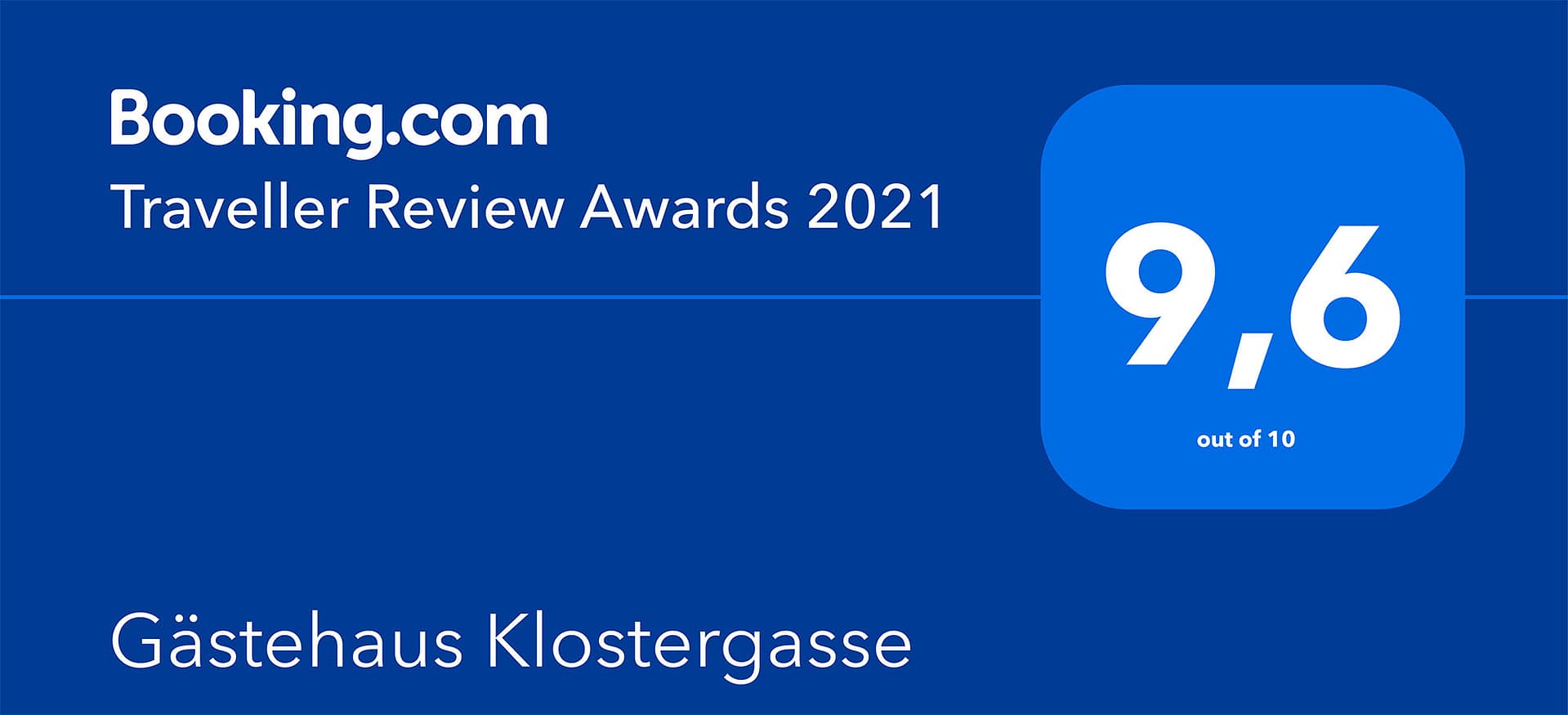 Award 2021 Gästehaus Klostergasse